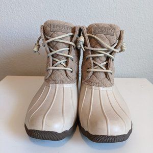 Sperry Saltwater Rain Boots Wool Oyster